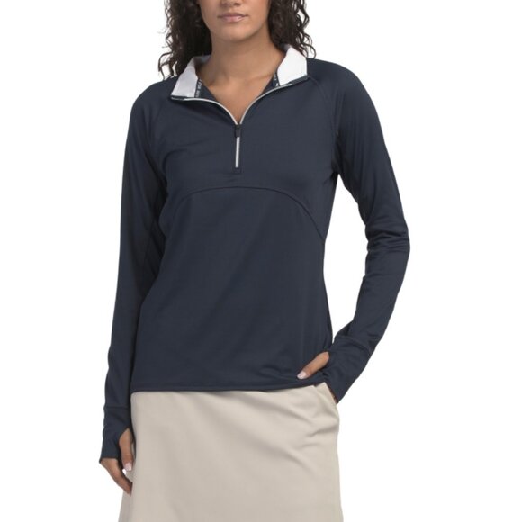 PUMA GOLF Navy Blazer Upf 50 Gamer Quarter Zip Jacket - Picture 1 of 2